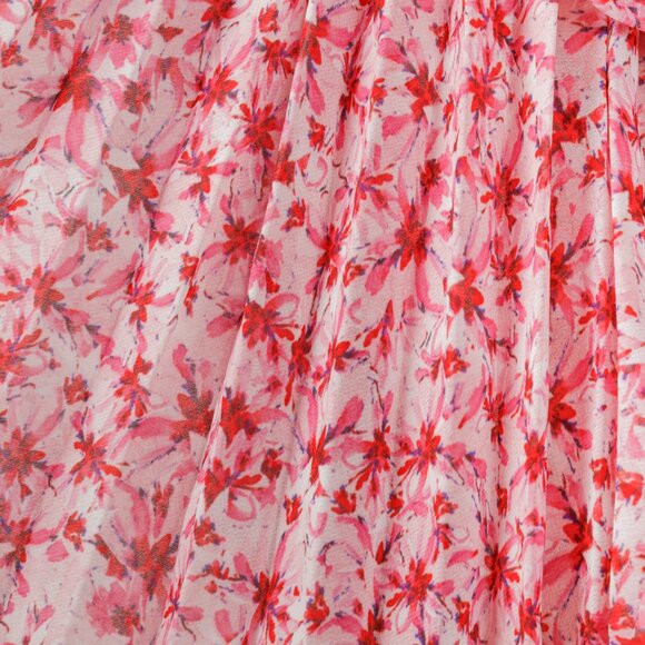 Amur Portia Pink Floral Pleated Tiered One-Shoulder Top - Picture 8 of 9